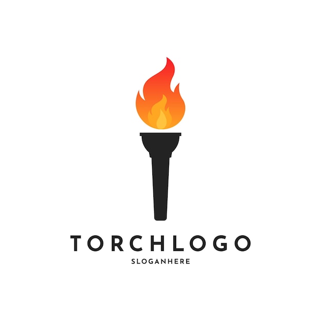 Vector simple torch logo design template