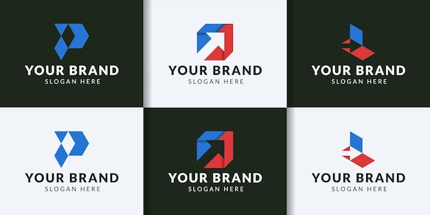 Simple trade logo set vector collectie