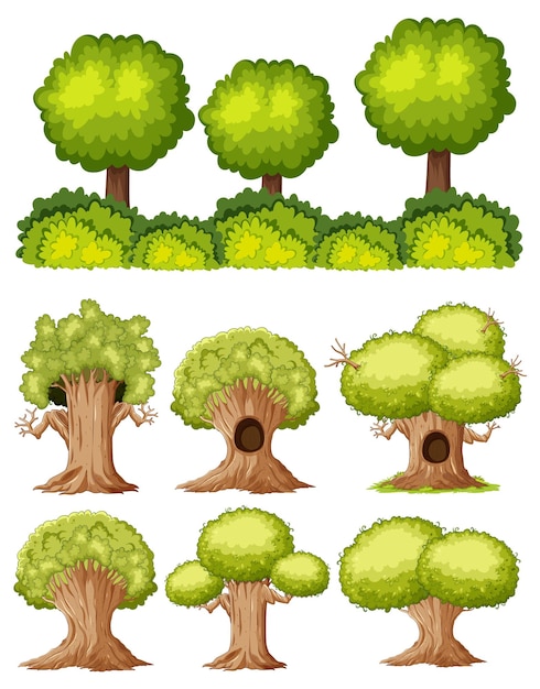 Simple tree cartoon isolated