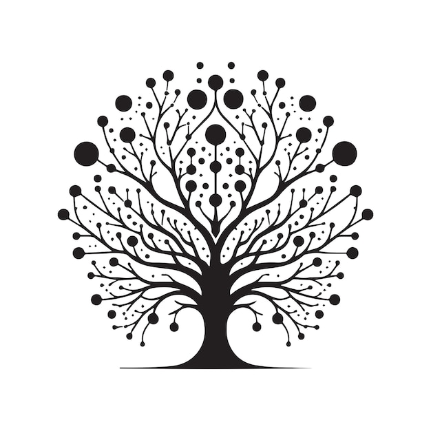 Simple tree decor silhouette vector illustration image abstract black tree