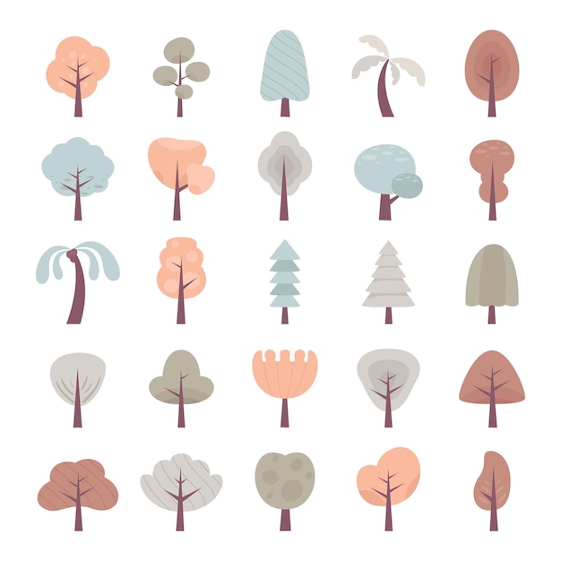 simple tree hand drawn collection