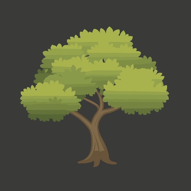 Vector simple tree illustration cartoon style tree