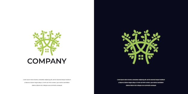 simple tree logo design abstract