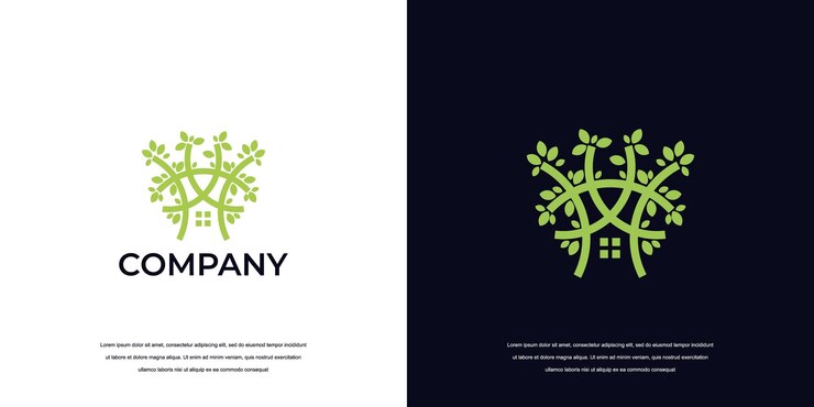 Vector simple tree logo design abstract