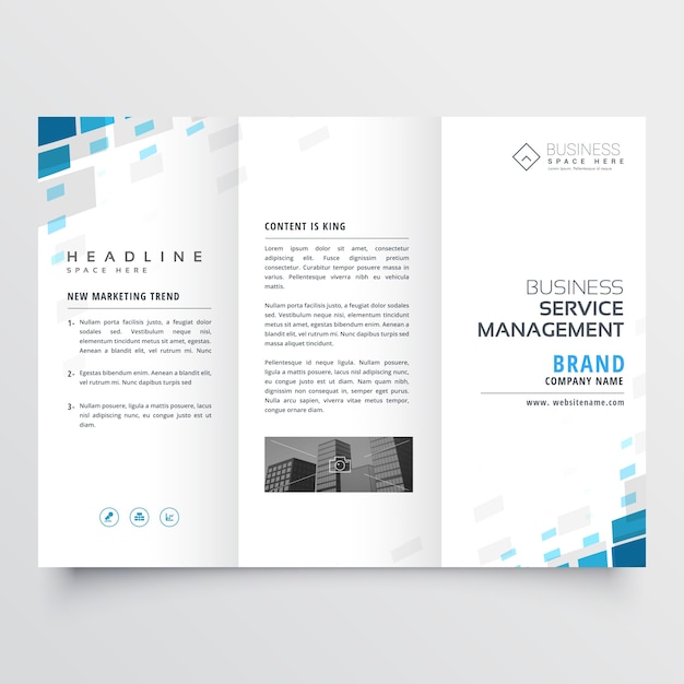 Vector simple trifold business brochure template design