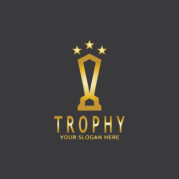 Vector simple trophy logo design vector template