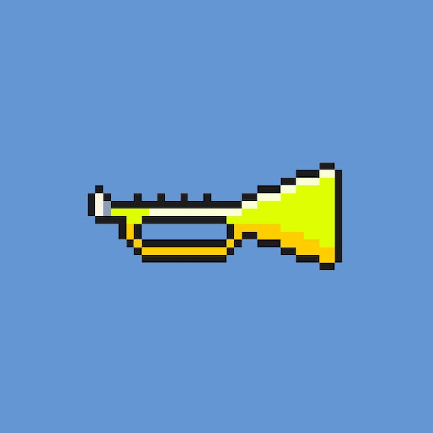 Vector simple trumpet with pixel art style