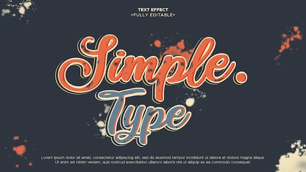 Simple type editable text effect