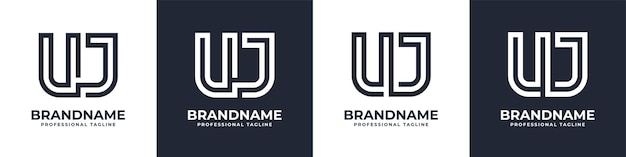 Vettore semplice logo monogramma uj adatto a qualsiasi attività commerciale con iniziale uj o ju