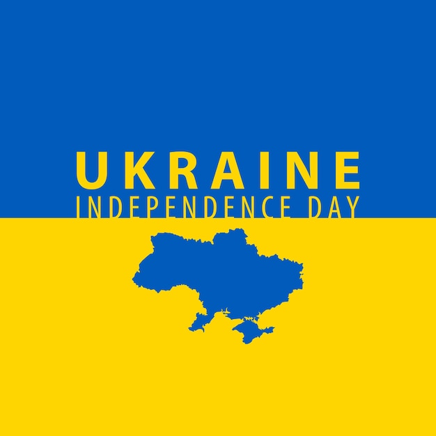 Simple ukraine independence day greeting with blue and yellow background