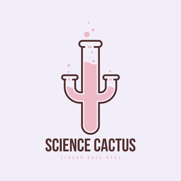 Semplice e unico doppio significato cactus logo design concept vector