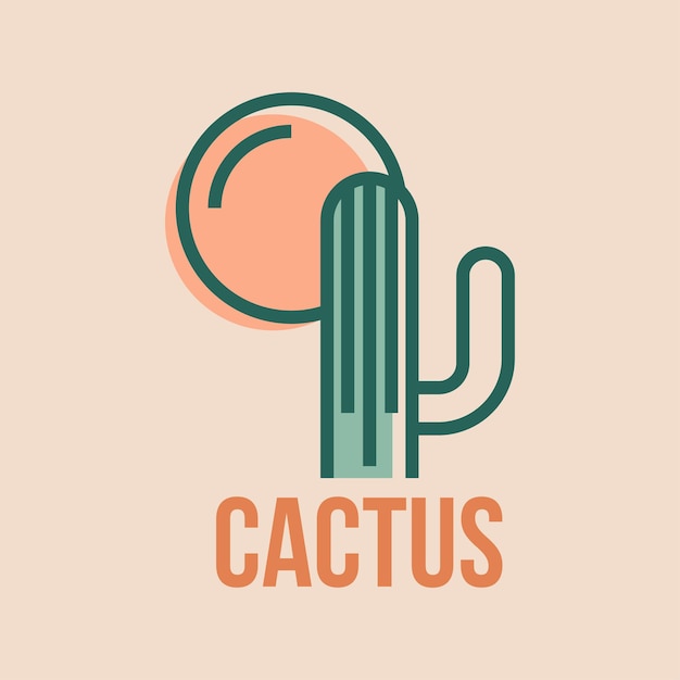 Simple and unique double meaning cactus logo design concept vector