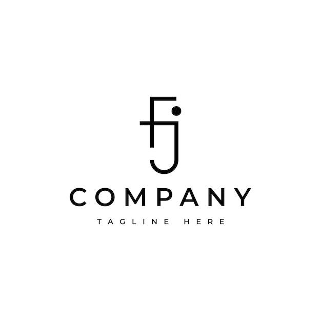 Простой и уникальный дизайн логотипа FJ или JF