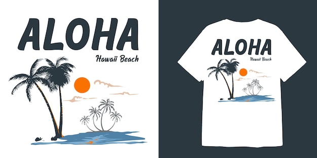 Simple vector aloha hawaii beach