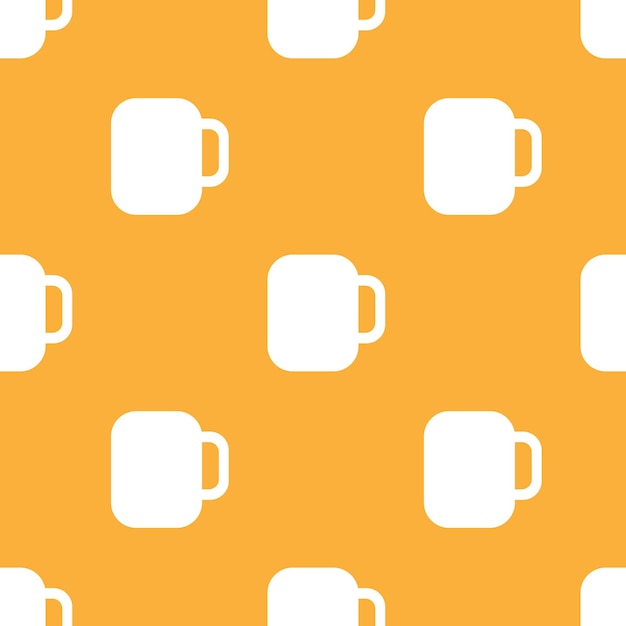 Простой векторный фон пива Повторяющиеся геометрические иконы пива Беспроводный рисунок с пивными бокалами на желтом фоне