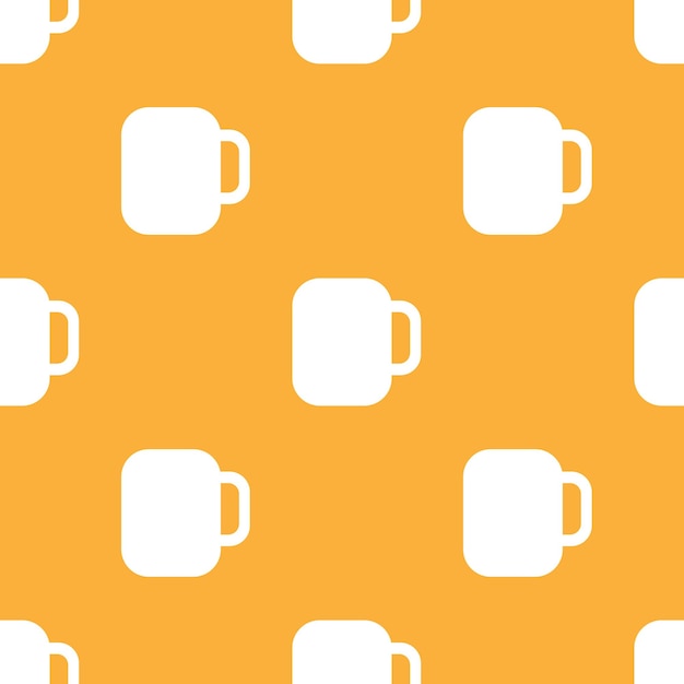 Simple vector beer background repetitive geometric beer icons seamless pattern with beer glasses on yellow background