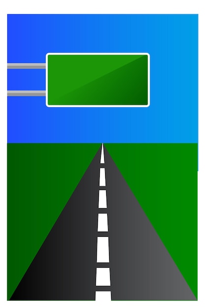 Vettore direzione della strada vuota semplice di vettore oltre la strada