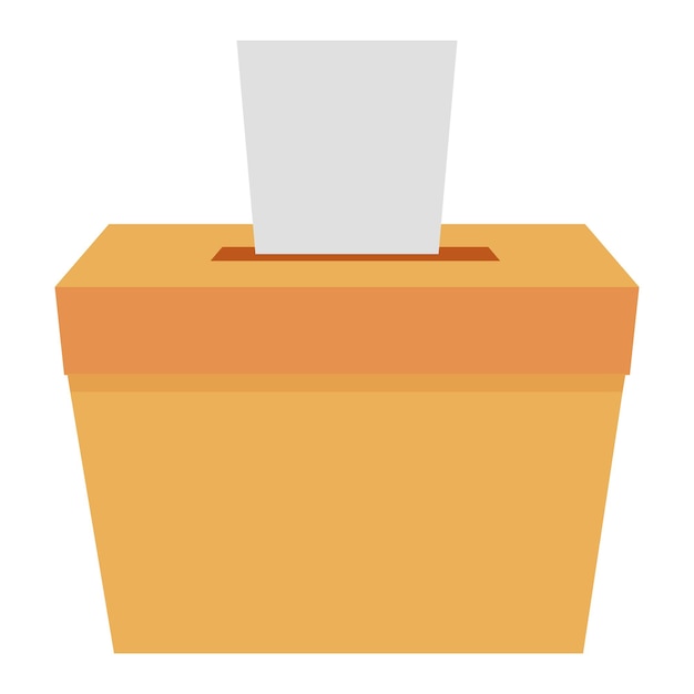 Simple Vector Brown vote box at white background