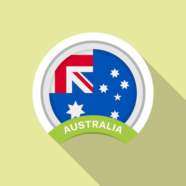 Simple vector button flag Australia