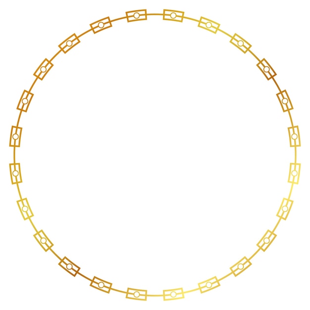 Simple vector chain circle frame from golden rope for element design