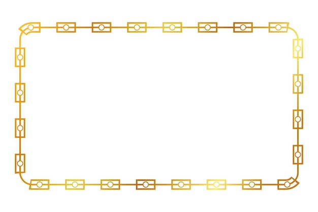 Simple vector chain rectangle frame from golden rope for element design