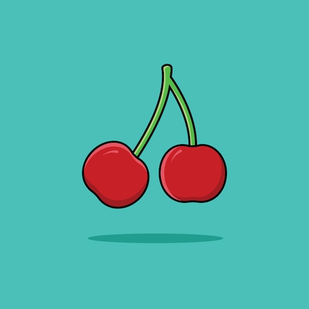 Simple vector cherry flat design