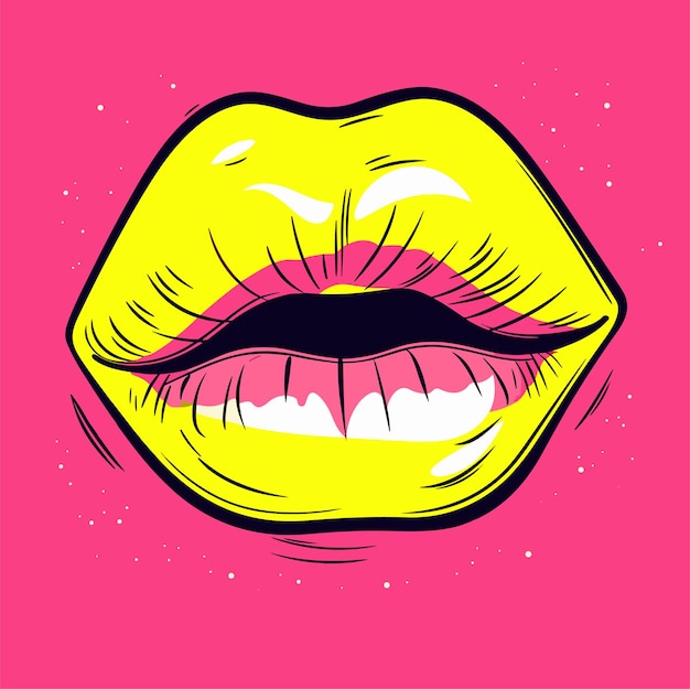 Simple vector clip art of lips giving kisses isolated