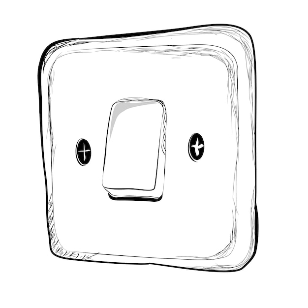 Simple Vector Doodle Hand Draw Sketch on off Electricity Switch