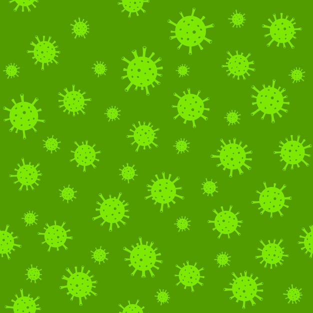 Vector simple vector doodle seamless pattern of the coronavirus cells