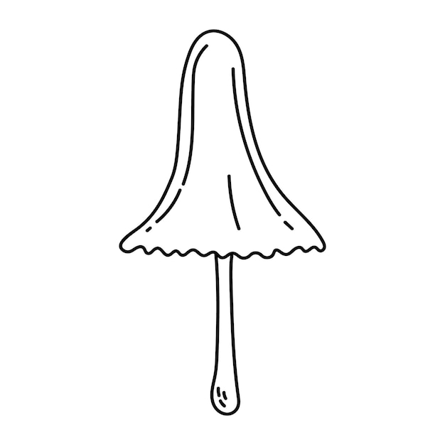 Simple vector doodle Sketch drawing of forest mushroom Easy to change color