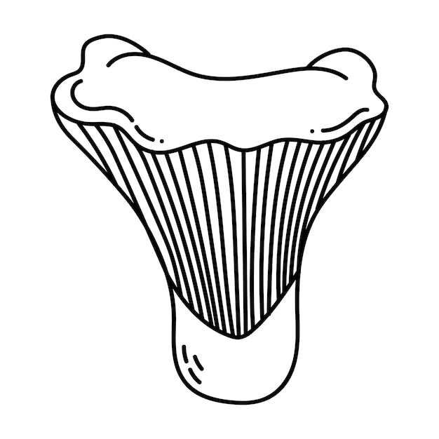 Semplice doodle vettoriale disegno di funghi di foresta facile da cambiare colore