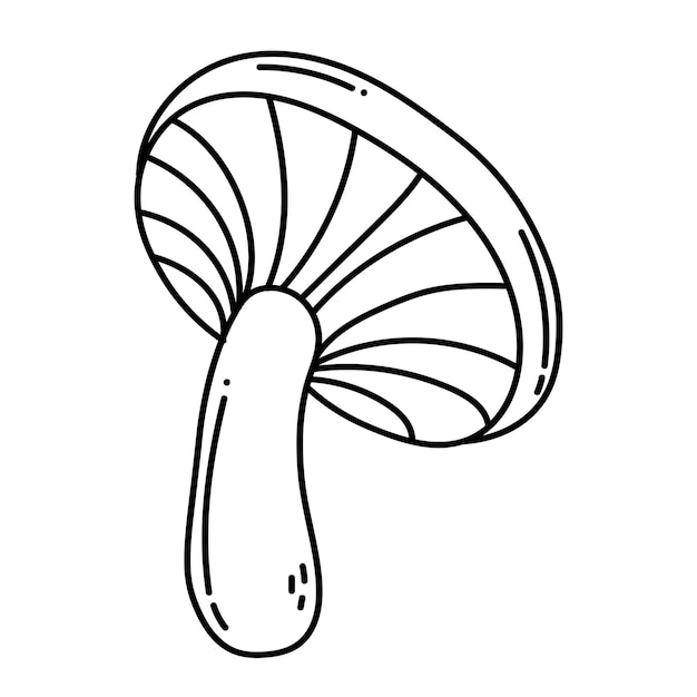 Простой векторный рисунок Эскиз лесного гриба Легко изменить цвет