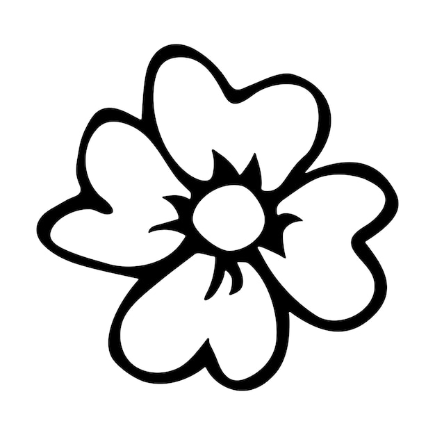 Simple vector flower clipart hand drawn floral illustration spring doodle icon