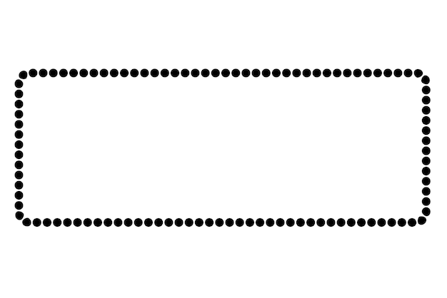 Вектор Простая векторная рамка прямоугольная черная точка, изолированная на белом