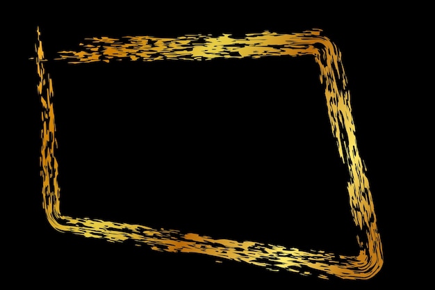 Simple Vector golden asymetric rectangle crayon frame