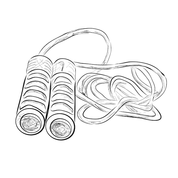 Simple vector hand draw sketch of jumping rope