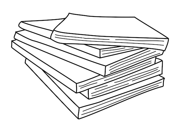 Stack Of Books Drawing - How To Draw A Stack Of Books Step By Step