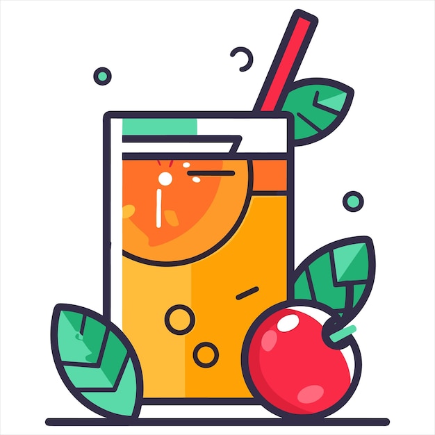 simple vector icon of juice white background