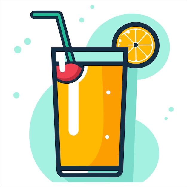 simple vector icon of juice white background