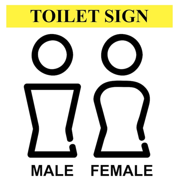 Simple vector, icon style, toilet sign for male, female and handicap