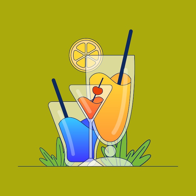 Simple vector illustration about cocktail