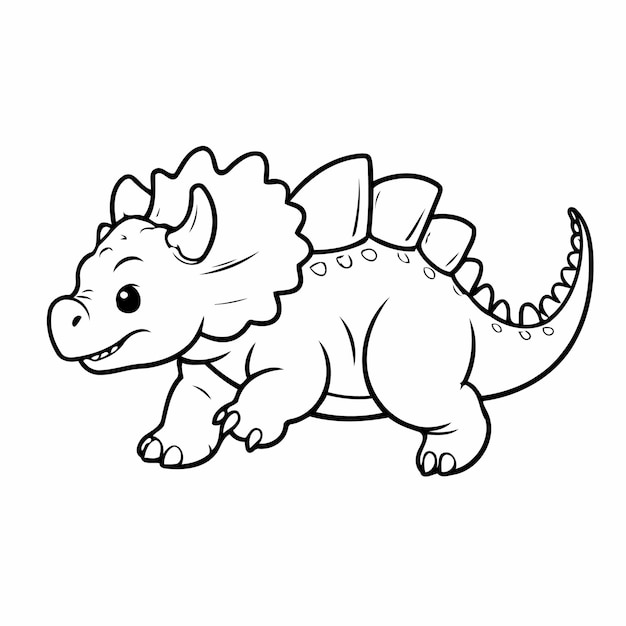 Vector simple vector illustration of ankylosaurus for children colouring activity