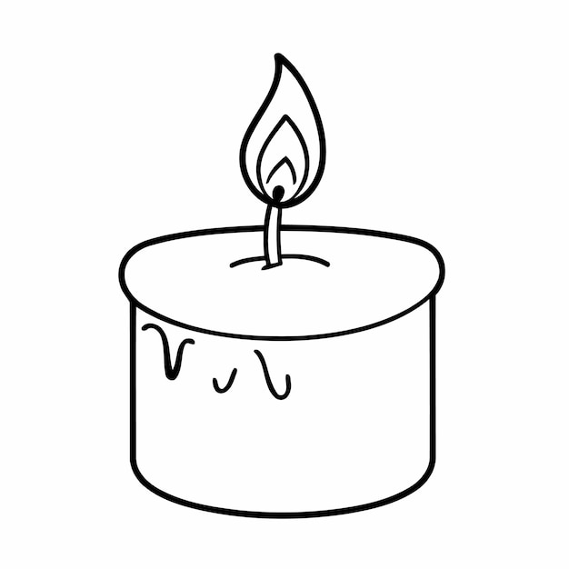 Simple vector illustration of Candle for children colouring activity