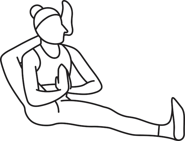 Vector simple vector illustration of ekapada shirshasana yoga asana healthy lifestyle sports doodle and sketch