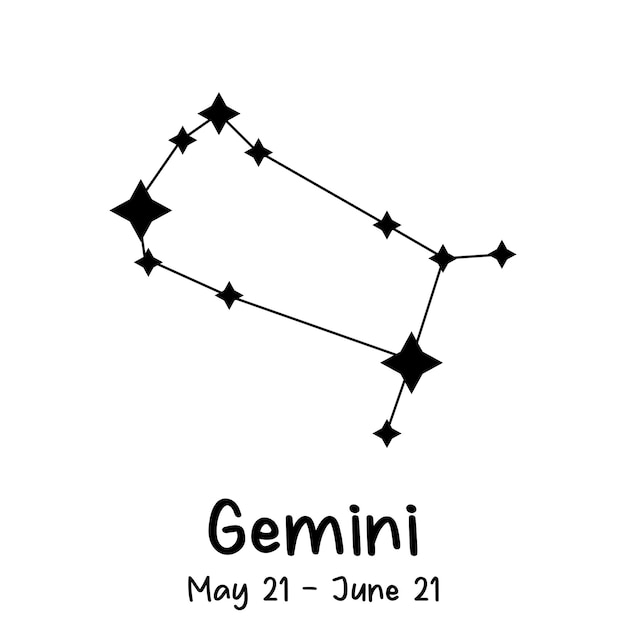 Simple vector illustration of a Gemini zodiac sign constellation