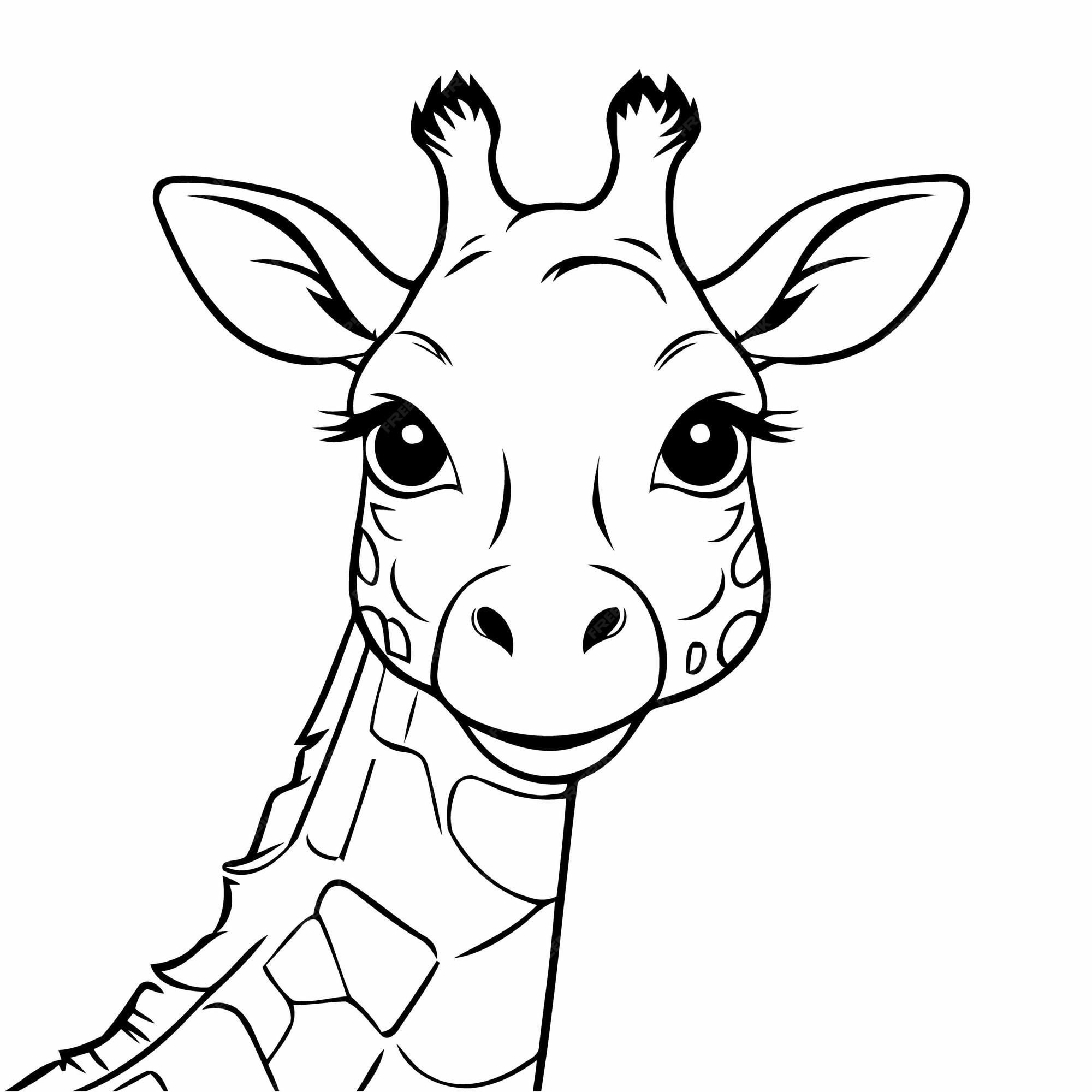 Premium Vector | Simple vector illustration of Giraffe drawing for kids