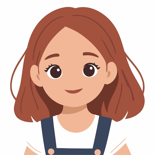 Simple vector illustration of a Girl for kids book