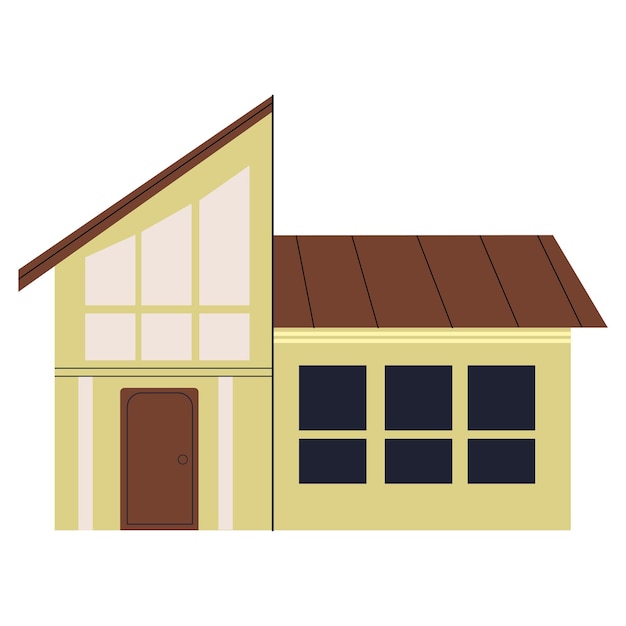 Simple vector illustration of a house cottage House on a white background in a simple style
