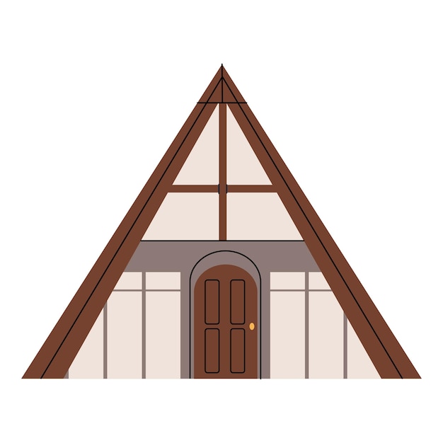 Simple vector illustration of a house cottage House on a white background in a simple style