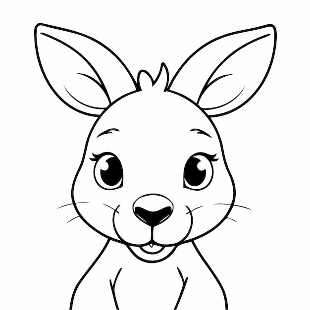 Simple vector illustration of Kangaroo drawing for toddlers coloring activity